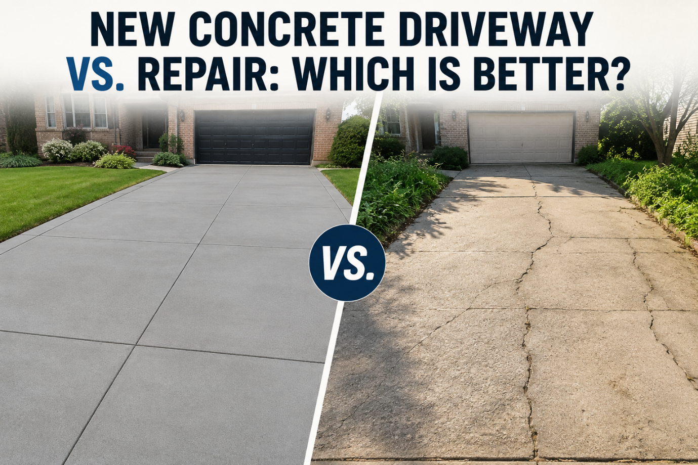 New Concrete Driveway vs. Repair: Which Is Better?